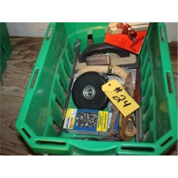 GLUING CLAMP, STAPLE GUN, TROWELS, TAPE LINE