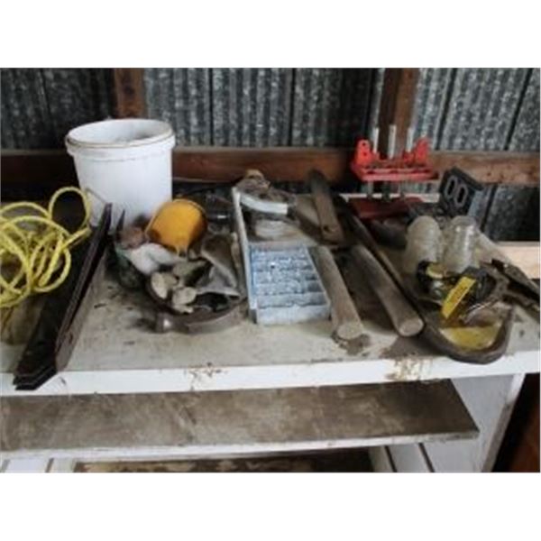 GRINDER, FUNNEL, ASST GREASE FITTINGS, SHEARS, VISE