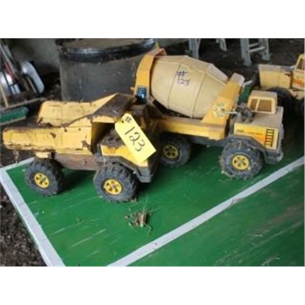 2 TONKA TRUCKS, DUMP TRUCK, CEMENT TRUCK