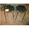 Image 1 : 2 METAL STOOLS W/ BLACK VINYL SEATS