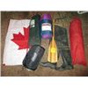 Image 1 : CANADIAN FLAG, DOUBLE AIR MATTRESS, SLEEPING BAG, FOLDING TABLE, TENT,