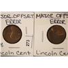 Image 1 : ERRORS 1978 & NO DATE OFF CENTER LINCOLN CENTS BU