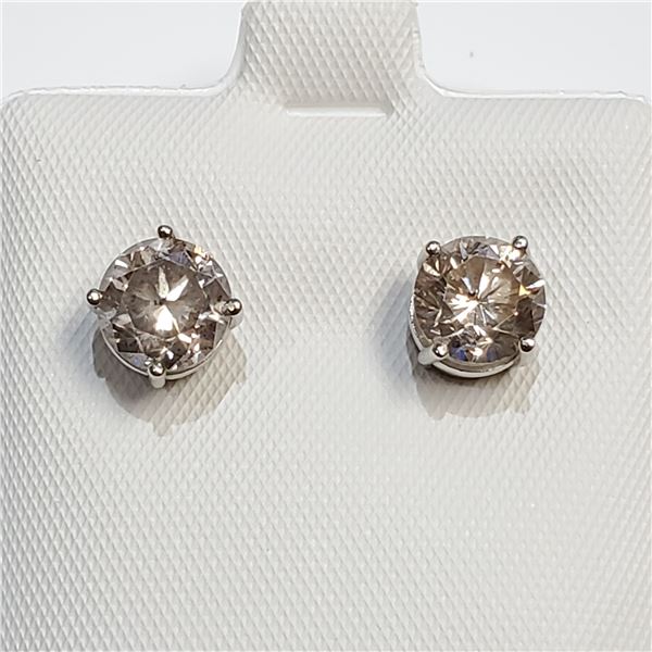 14K LIGHT BROWN DIAMOND (2.4CT) EARRINGS