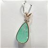 Image 1 : 14K  COLOMBIAN EMERALD(4.5CT) DIAMONDS(0.03CT) PENDANT