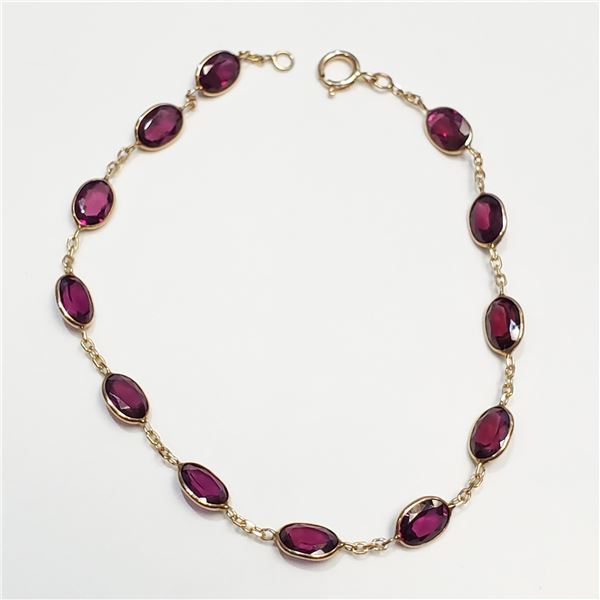 14K  RHODOLITE GARNET(9.85CT) BRACELET