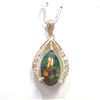 Image 1 : 14K  OPAL(3.5CT) DIAMONDS(0.12CT) PENDANT