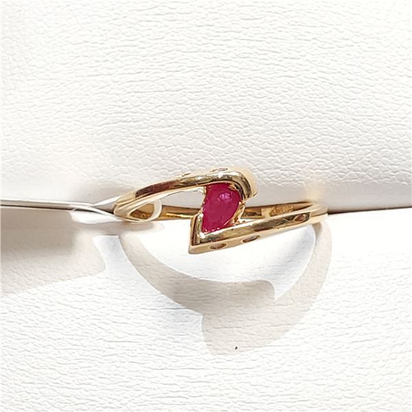 14K  RUBY(0.15CT) DIAMONDS(0.06CT) RING SIZE 7