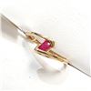 Image 2 : 14K  RUBY(0.15CT) DIAMONDS(0.06CT) RING SIZE 7