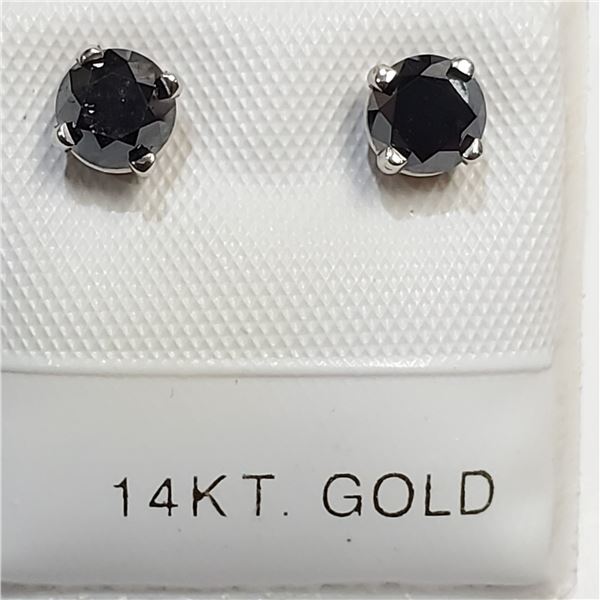 14K  BLACK DIAMOND(1CT) EARRINGS