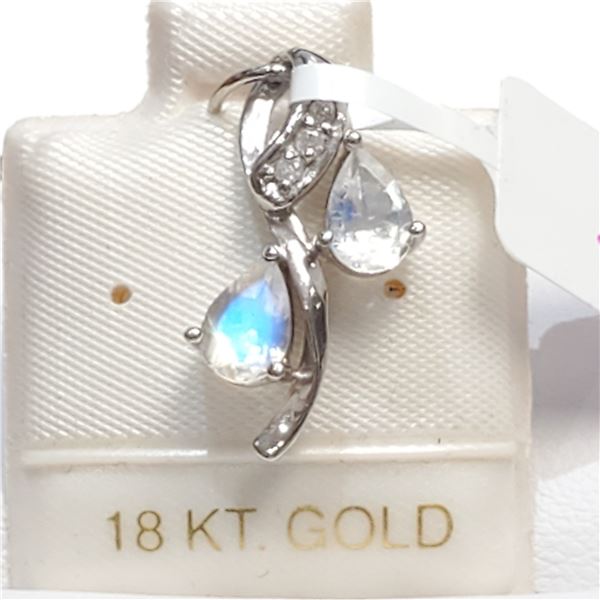 18K  MOONSTONE DIAMOND(0.02CT) PENDANT