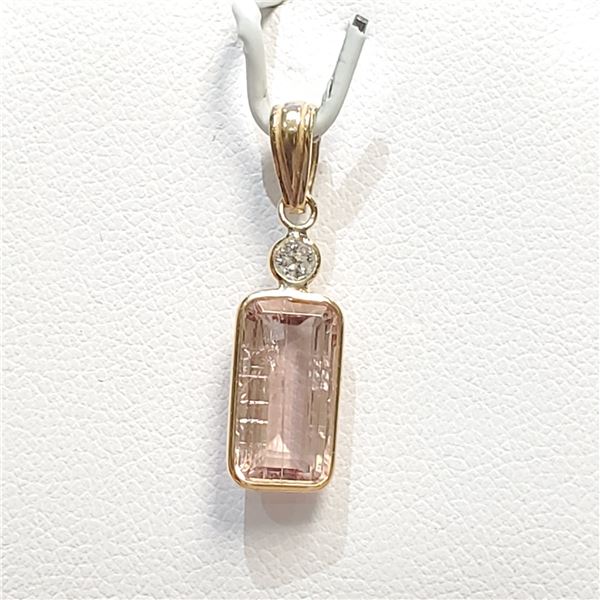 14K  TOURMALINE(2.4CT) DIAMOND(0.08CT) PENDANT