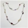 Image 1 : SILVER GENUINE GEMSTONES(20CT) 36" NECKLACE