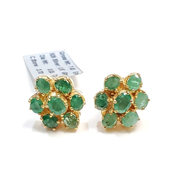 SILVER EMERALD(2.7CT) EARRINGS