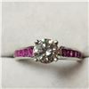 Image 1 : 14K  DIAMOND (1.05CT) RUBY(0.45CT) RING SIZE 6.5