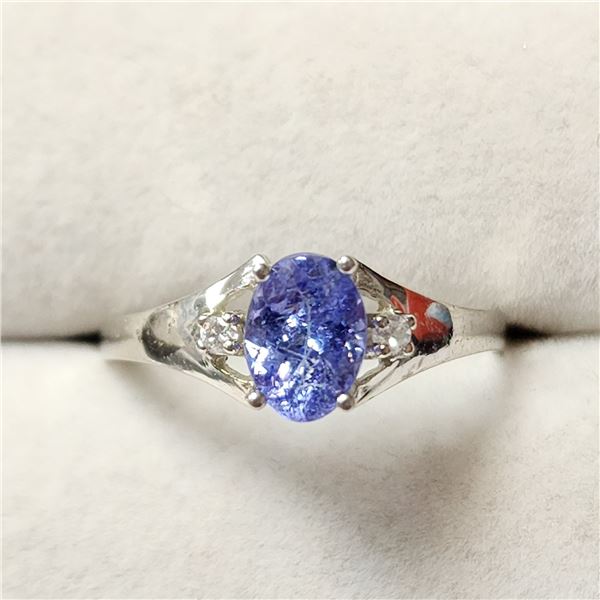 14K  TANZANITE(1CT) DIAMOND(0.05CT) RING SIZE 7