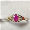 Image 1 : 10K  RUBY(0.57CT) DIAMOND(0.07CT) RING SIZE 6.25