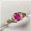 Image 2 : 10K  RUBY(0.57CT) DIAMOND(0.07CT) RING SIZE 6.25