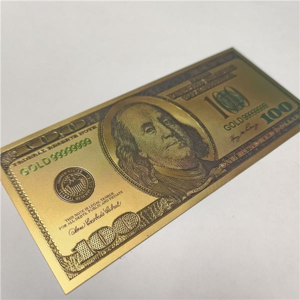 GOLD FOIL US $100 COLLECTOR BANKNOTE