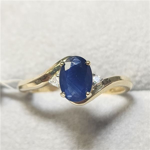 10K  SAPPHIRE(1CT) DIAMOND(0.02CT) RING SIZE 7
