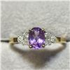 Image 1 : 10K  AMETHYST(1CT) DIAMOND(0.2CT) RING SIZE 7