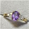 Image 2 : 10K  AMETHYST(1CT) DIAMOND(0.2CT) RING SIZE 7
