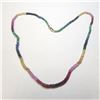 Image 1 : 14K YELLOW "GOLD FILLED" NATURAL RUBY EMERALD AND SAPPHIRE 16"(36CT) NECKLACE