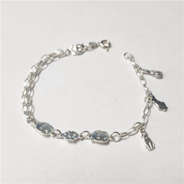 SILVER 7.5" RABBIT BRACELET