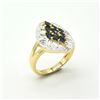 Image 2 : GOLD PLATED SILVER BLUE SAPPHIRE WHITE TOPAZ(1.45CT) RING SIZE 7