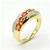 Image 2 : GOLD PLATED SILVER ORANGE SAPPHIRE WHITE TOPAZ(1.9CT) RING  SIZE 7