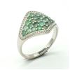 Image 2 : SILVER EMERALD(0.55CT) RING SIZE 7