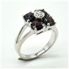 Image 2 : SILVER GARNET CZ(1.45CT) RING SIZE 5.5