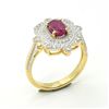 Image 2 : GOLD PLATED SIL RUBY WHITE TOPAZ(1.45CT) RING SIZE 9