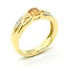 Image 2 : GOLD PLATED SIL ORANGE SAPPHIRE WHITE TOPAZ(0.9CT) RING SIZE 7