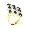 Image 2 : GOLD PLATED SIL BLUE SAPPHIRE WHITE TOPAZ(2.7CT) RING SIZE 7