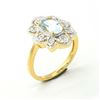 Image 2 : GOLD PLATED SILVER BLUE TOPAZ WHITE TOPAZ(1.2CT) RING SIZE 7