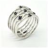 Image 2 : SILVER BLUE SAPPHIRE(0.45CT) RING SIZE 6.5