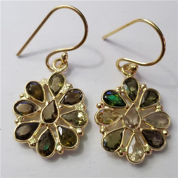 SILVER FANCY COLOR TOURMALINE EARRINGS