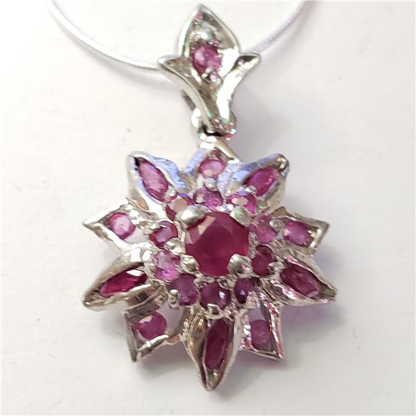 SILVER RUBY(1.2CT) NECKLACE