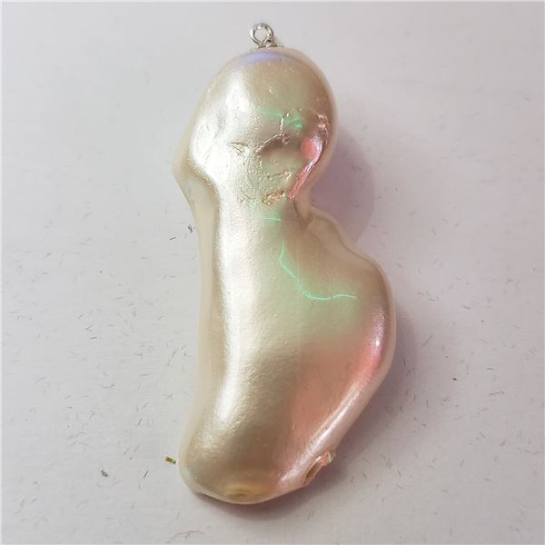 SILVER FREE FORM FRESHWATER PEARL PENDANT