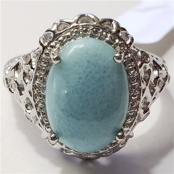 SILVER TURQUOISE RING SIZE 9.5