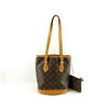 Image 1 : Louis Vuitton Brown Monogram Canvas Leather Bucket PM Shoulder Bag