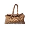 Image 1 : Chanel Gold Distressed Lambskin Leather Lady Braid Bowler Bag