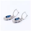 Image 3 : 3.67 ctw Blue Sapphire and 0.93 ctw Diamond Platinum Earrings