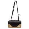 Image 4 : Prada Black Neutral Leather Dual Flap Double Turnlock Bag
