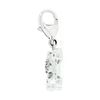 Image 4 : 14k White Gold 0.12 ctw Diamond Skull & Crossbones Charm Pendant w/ Lobster Clas