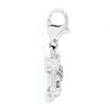 Image 5 : 14k White Gold 0.12 ctw Diamond Skull & Crossbones Charm Pendant w/ Lobster Clas