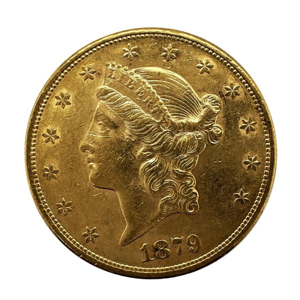 1879-S $20 Liberty Head Double Eagle Gold Coin AU