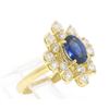 Image 3 : Estate 18k Yellow Gold EGL Certified Royal Blue Sapphire & Diamond Cocktail Ring