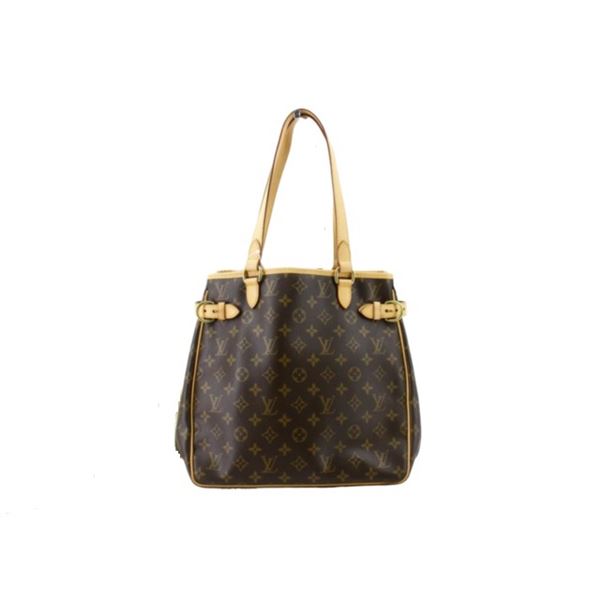 Louis Vuitton Brown Monogram Canvas Leather Batignolles Vertical Tote Bag