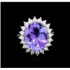 Image 2 : 9.62 ctw Tanzanite and Diamond Ring - 14KT White Gold